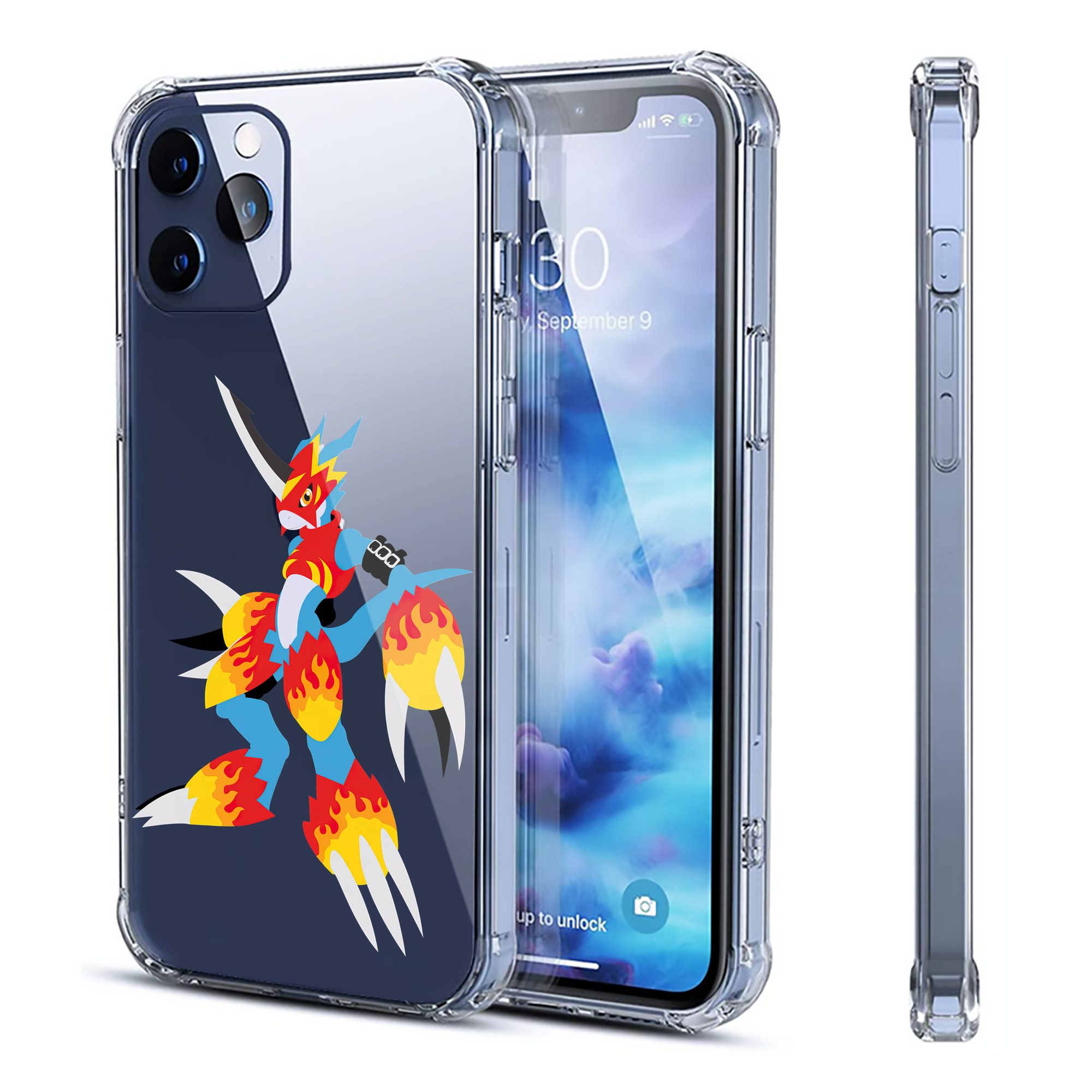 （画像用） Digimon デジタルモンスター/デジモン 【iPhone 12シリーズ対応】透明スマホケース（クリアソフトケース）